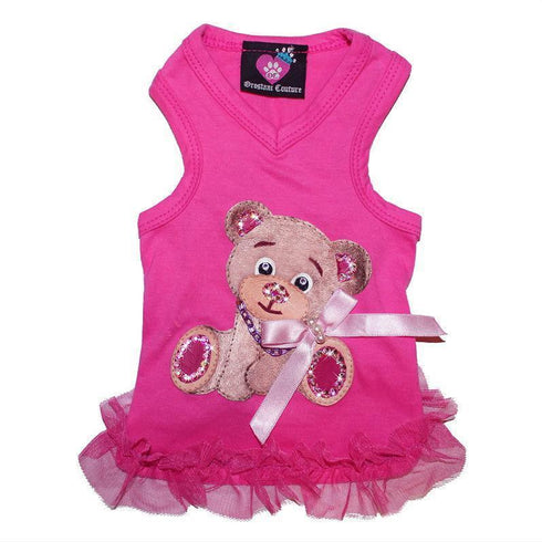 Teddy Bear Pink V-Neck Dog Tank