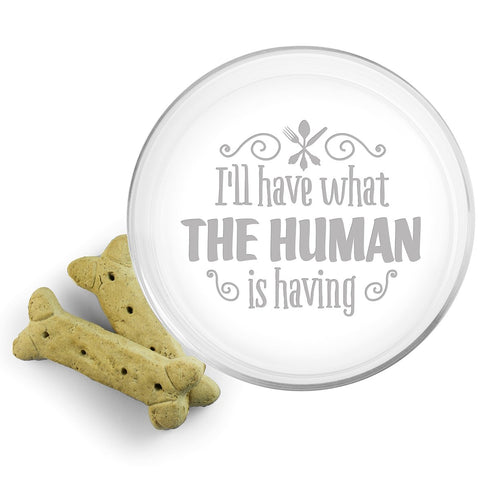 The Human Glass Dog Bowl