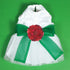 The Madeleine Dog Dress With Kelly Green Sash