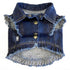The Marilyn Denim Dog Jacket With Ruffles M