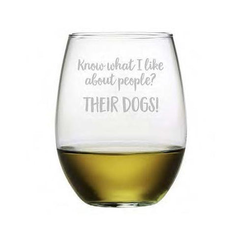Their Dogs Stemless Wine Glasses, Set Of 4