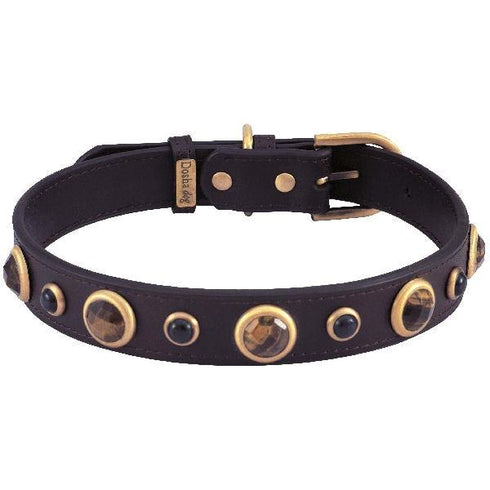 Tiger Eye And Onyx Imperial Dog Collar