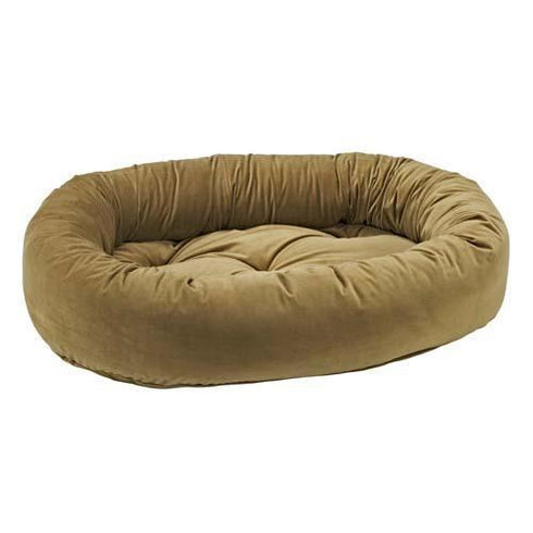 Toffee Microvelvet Donut Dog Bed