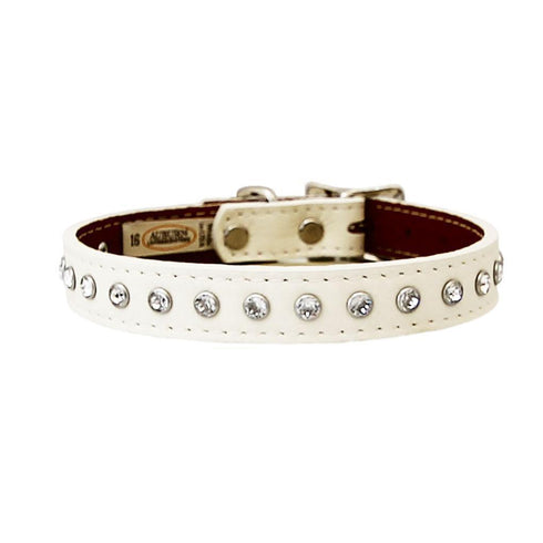 Tuscan Crystallized Dog Collar White 8"