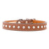 Tuscan Leather Crystallized Dog Collar Brown