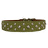 Tuscan Leather Crystallized Dog Collar Green