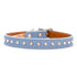 Tuscan Leather Crystallized Dog Collar Light Blue