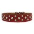 Tuscan Leather Crystallized Dog Collar Red