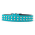 Tuscan Leather Crystallized Dog Collar Turquoise