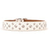Tuscan Leather Crystallized Dog Collar White