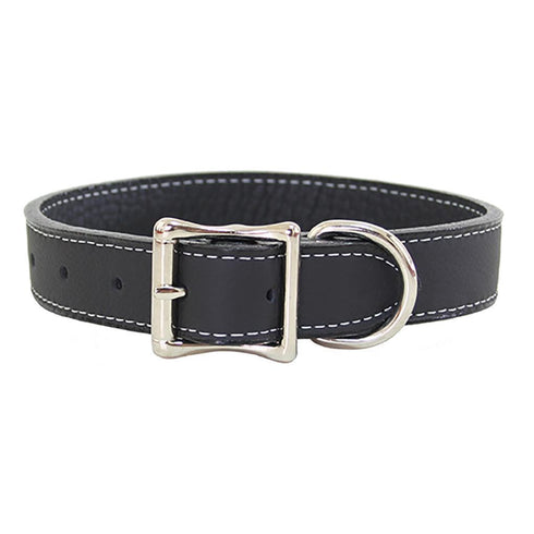 Tuscan Leather Dog Collar Black 1/2" x 10"