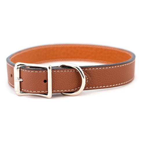 Tuscan Leather Dog Collar Brown