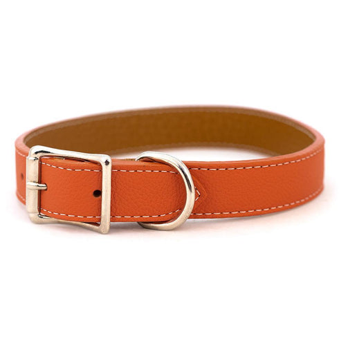 Tuscan Leather Dog Collar Orange