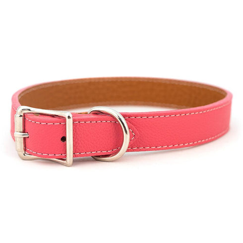 Tuscan Leather Dog Collar Pink