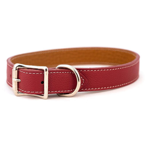 Tuscan Leather Dog Collar Red