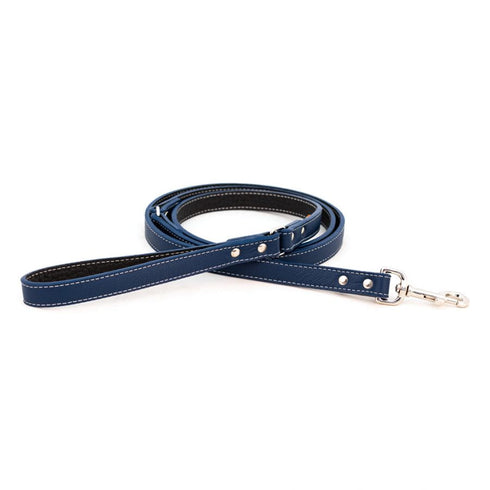 Tuscan Leather Dog Leash Navy Blue