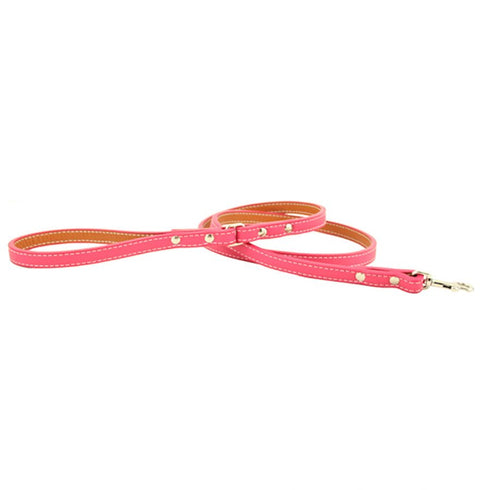 Tuscan Leather Dog Leash Pink