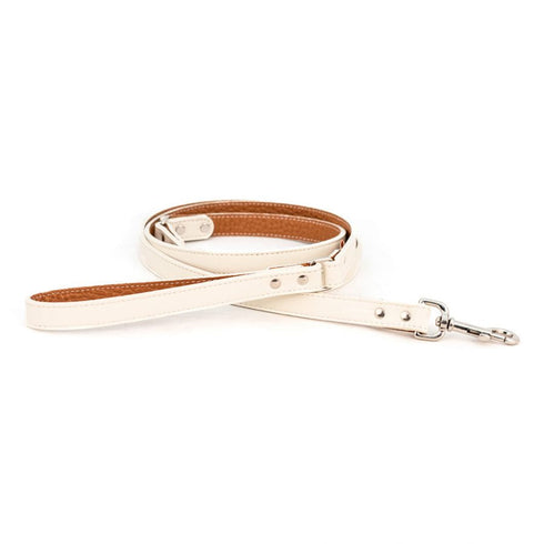Tuscan Leather Dog Leash White