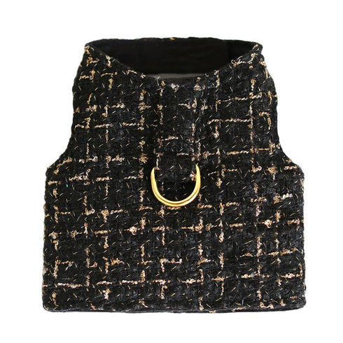 Tweed Dog Harness Black