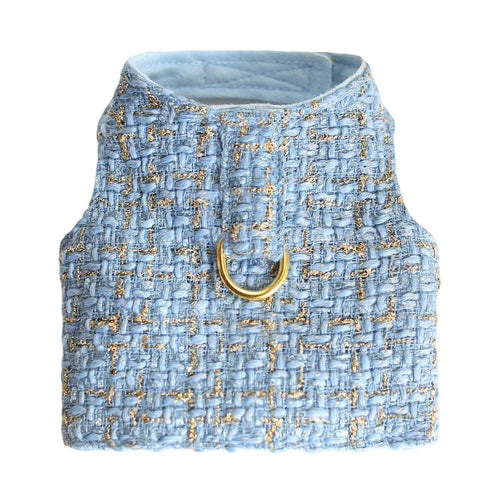 Tweed Dog Harness Blue
