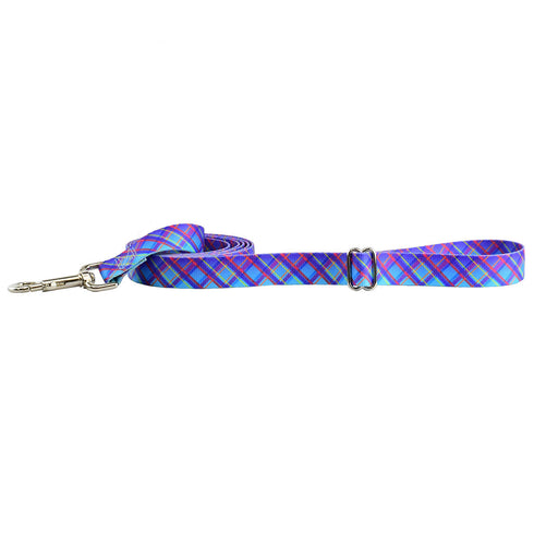 Twilight Glow Blue Plaid EarthStyle Dog Leash