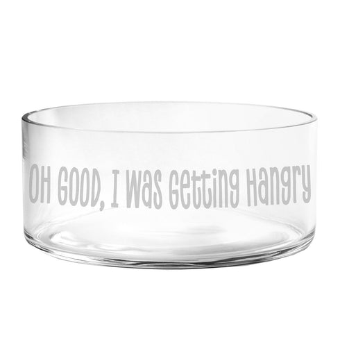 Was Getting Hangry Glass Dog Bowl