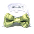 White Shirt Collar With Apple Green Dog Bow Tie