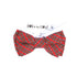 White Shirt Collar With Red Tartan Dog Bow Tie