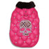 Winter Sugar Skull Pink Faux Leather Dog Coat