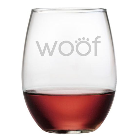 Woof Stemless Wine Glasses, Set Of 4