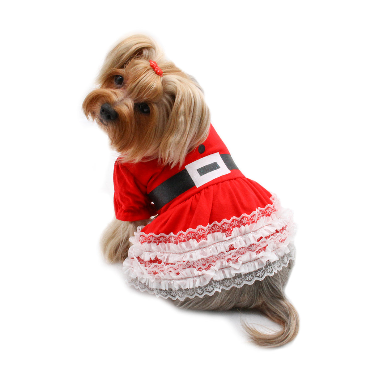 Lace Ruffles Christmas Dog Dress Bitch New York Lace Ruffles Christmas Dog Dress Bitch New York