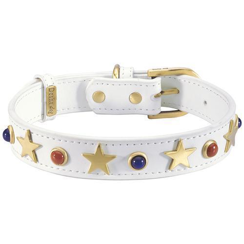 White hotsell leather collar