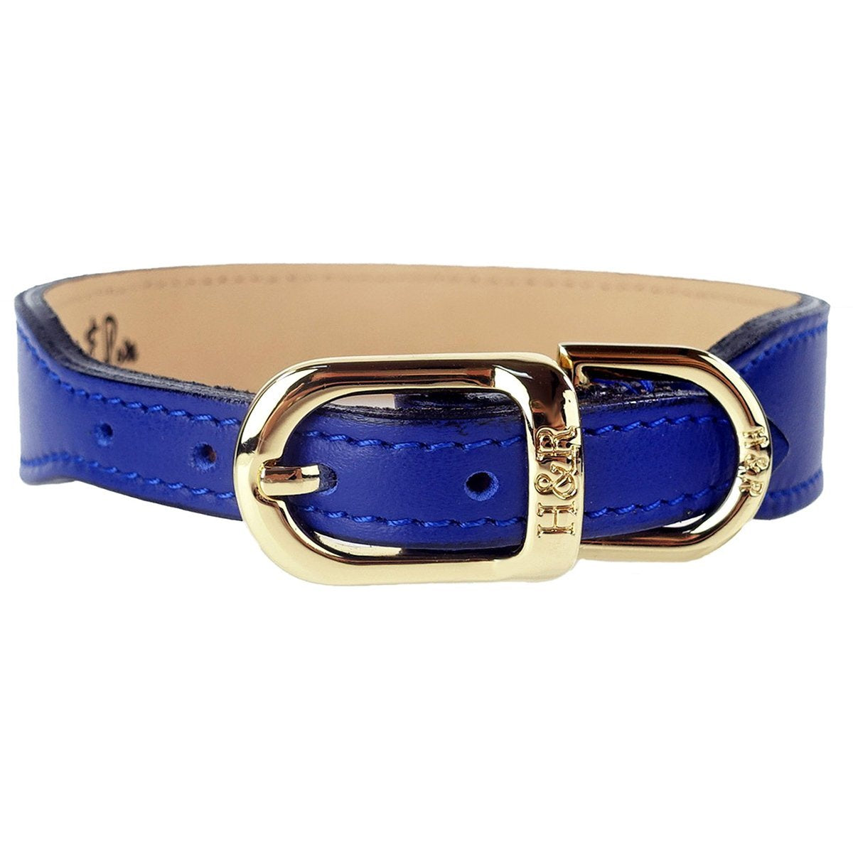 Italian Leather Dog Collar Cobalt Blue/Gold – Bitch New York