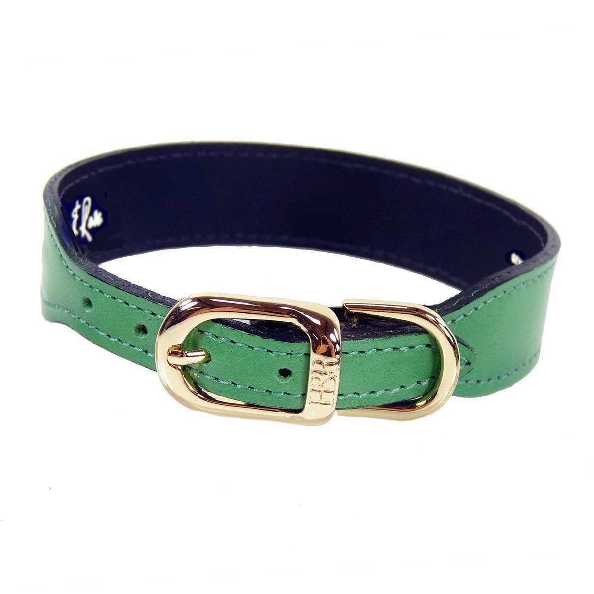 Italian Leather Dog Collar Emerald Green/Gold – Bitch New York