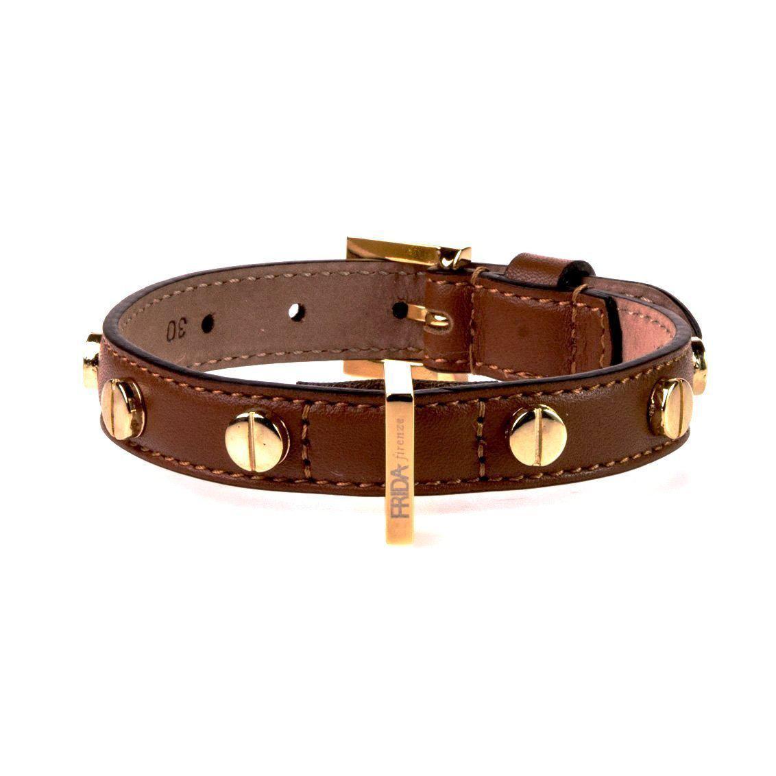 Stud Screw Leather Dog Collar Brown – Bitch New York